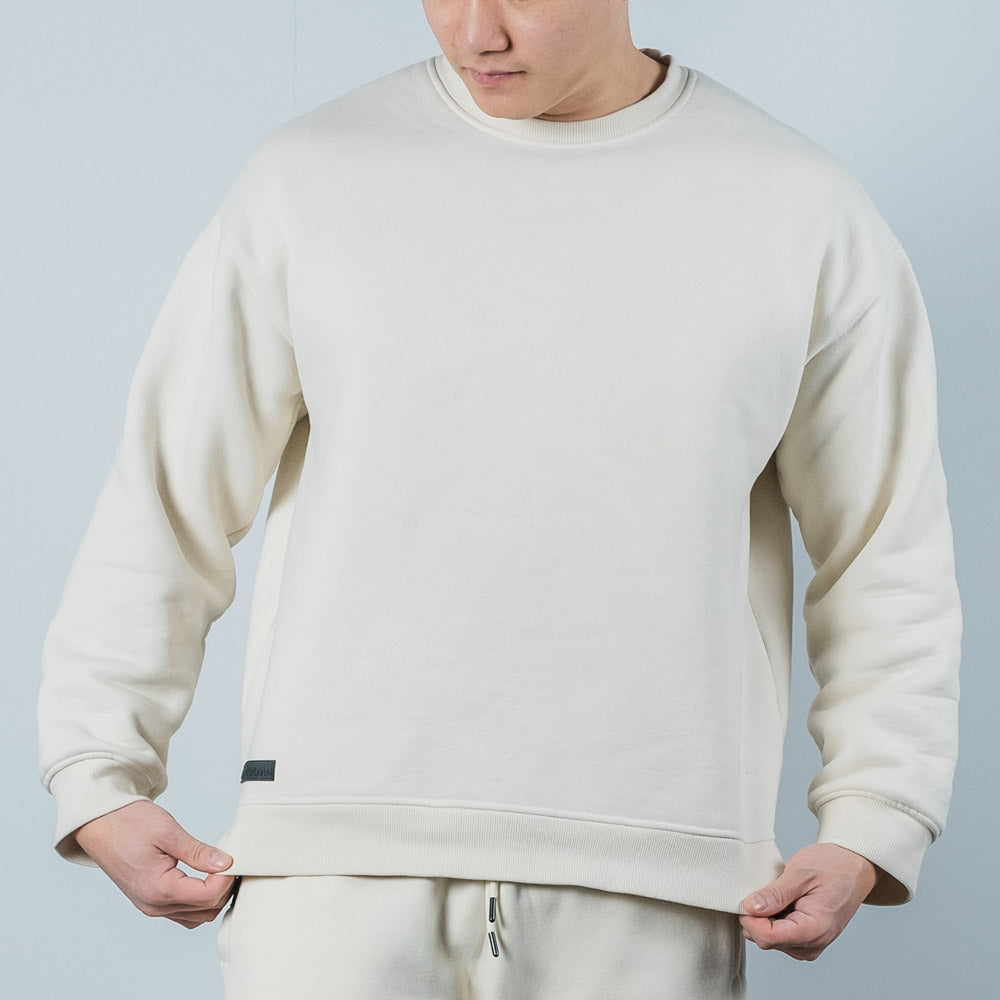 Sweatshirt mit Gummipatch in der Farbe creme