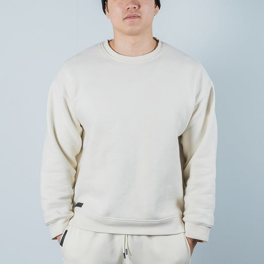 Sweatshirt mit Gummipatch in der Farbe creme