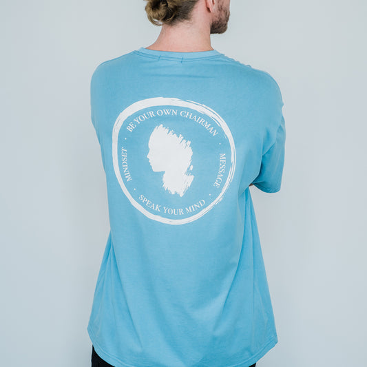 Oversize Message T-Shirt himmelblau
