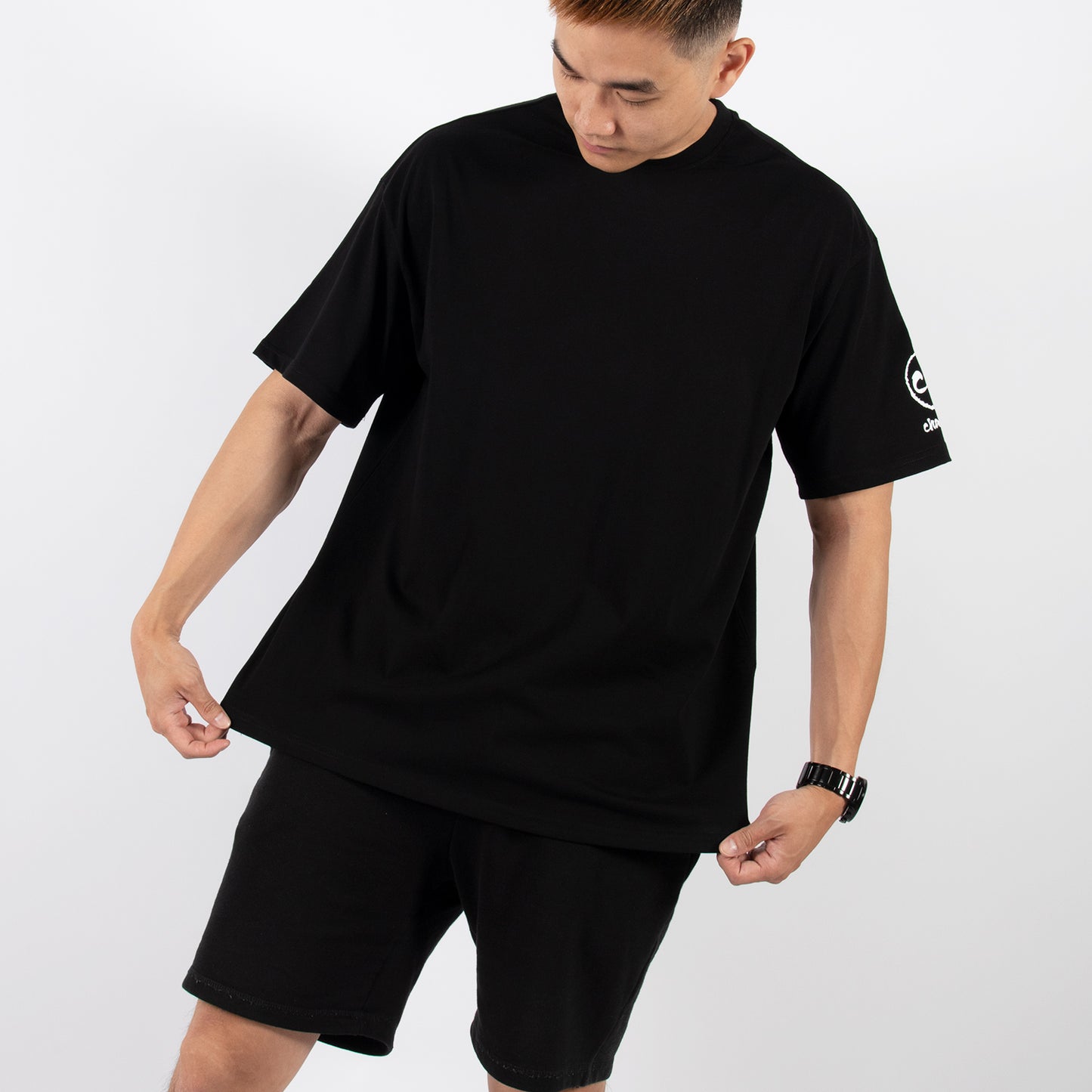 Classic Oversize T-Shirt chairman Sleeve in schwarz