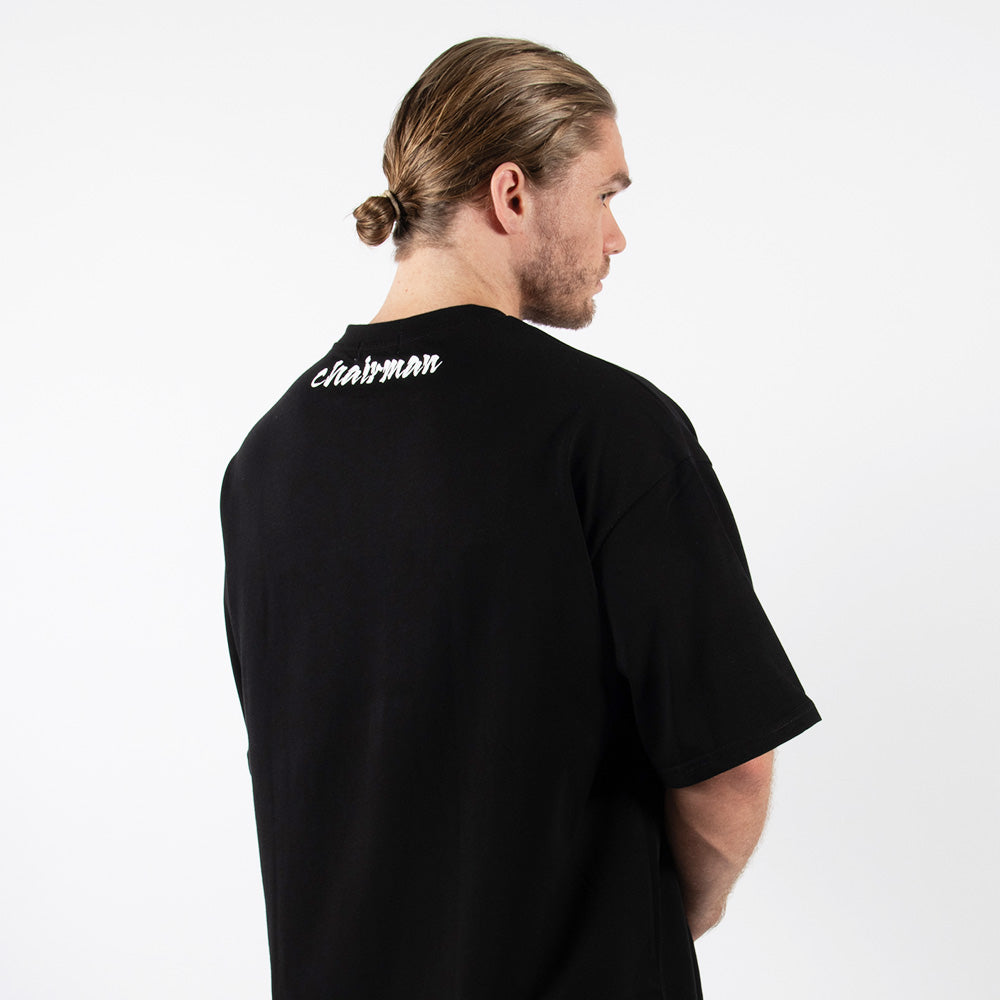 Classic Oversize T-Shirt chairman Neck in schwarz