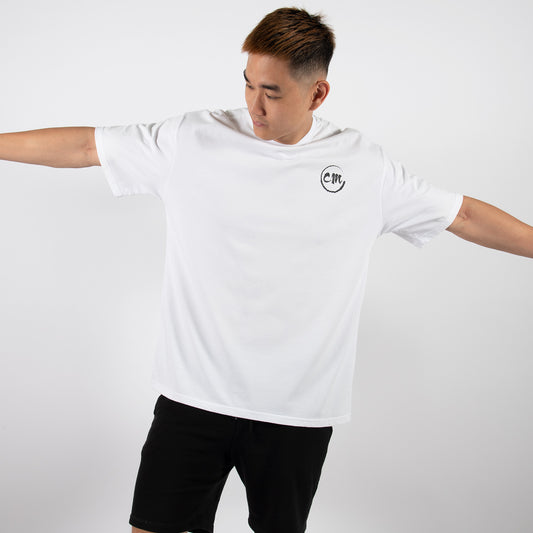 Classic Oversize T-Shirt chairman Neck in weiß